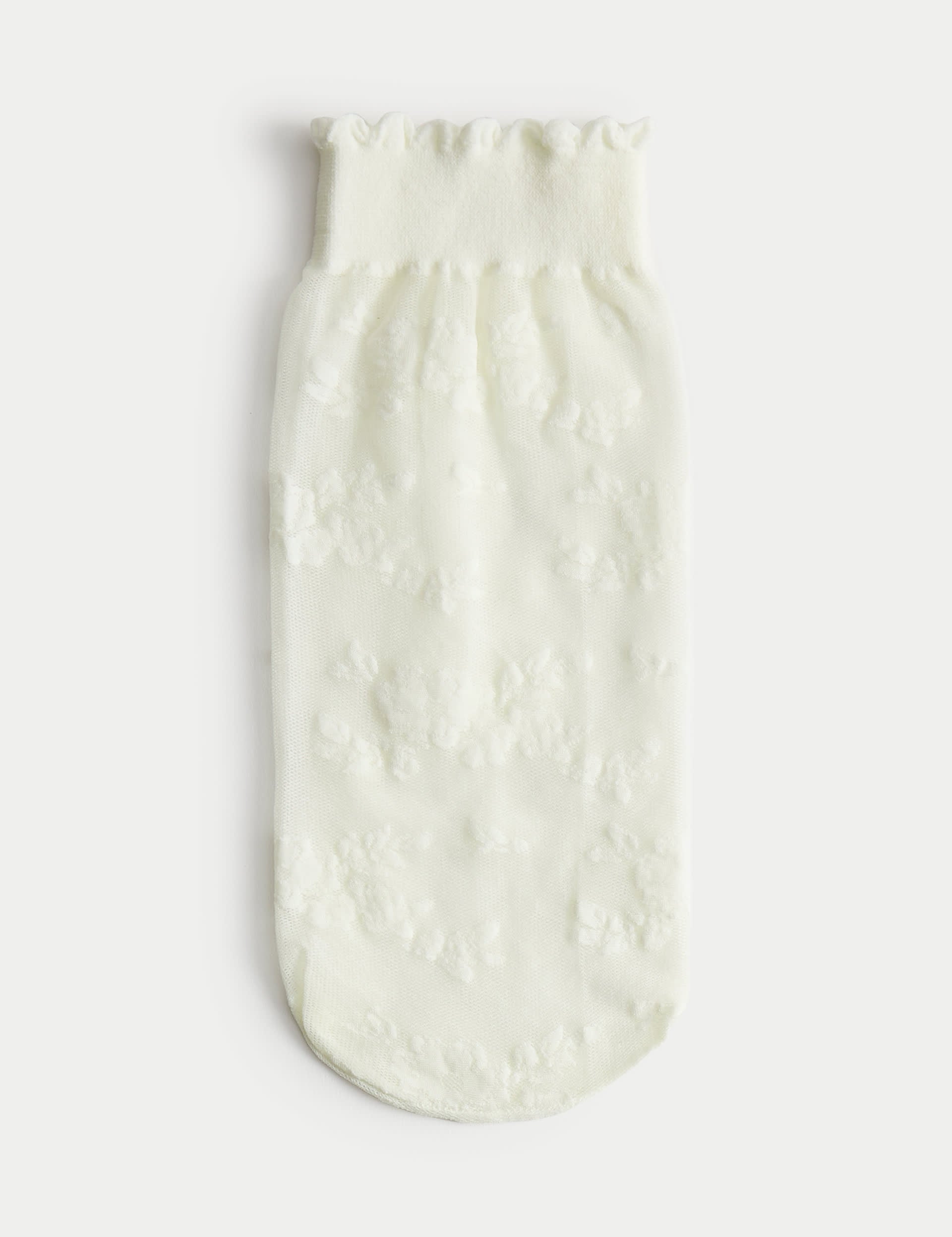 M&S Floral Lace Ankle High Socks