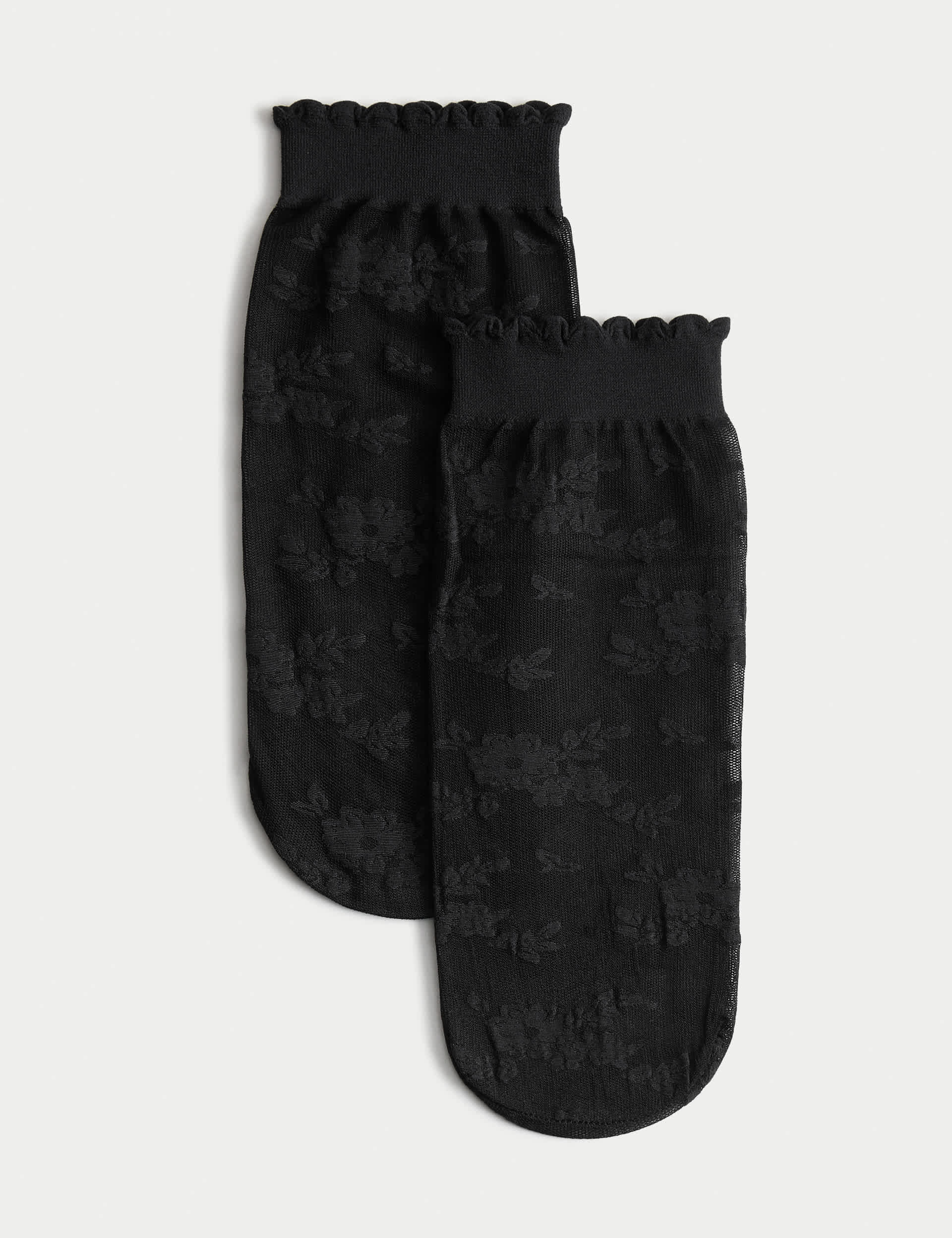 M&S Collection floral lace ankle socks - British product