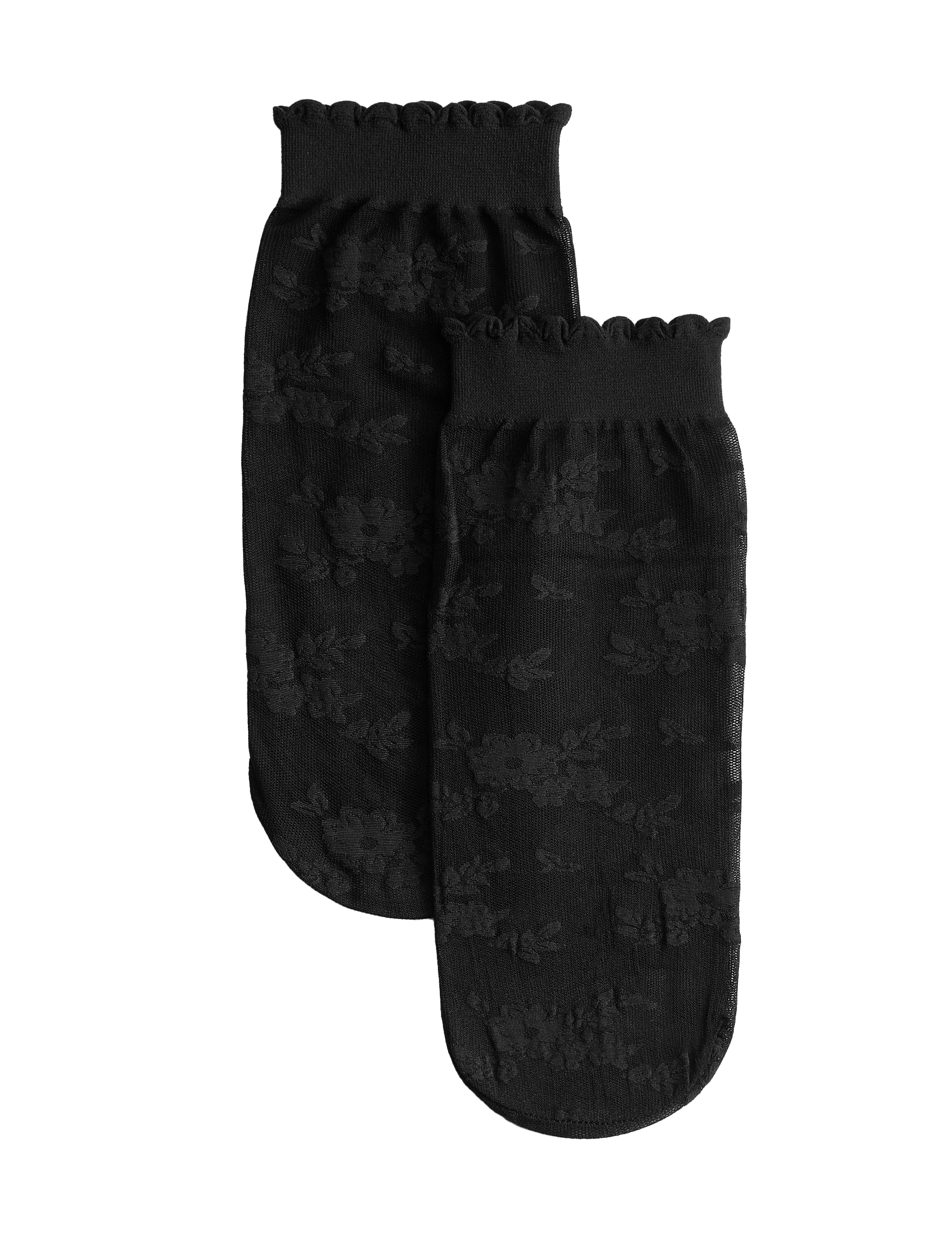 M&S Collection floral lace ankle socks - British product