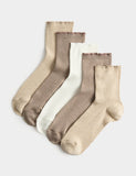 M&S supersoft ribbed quarter socks 5 pack, imported from the UK