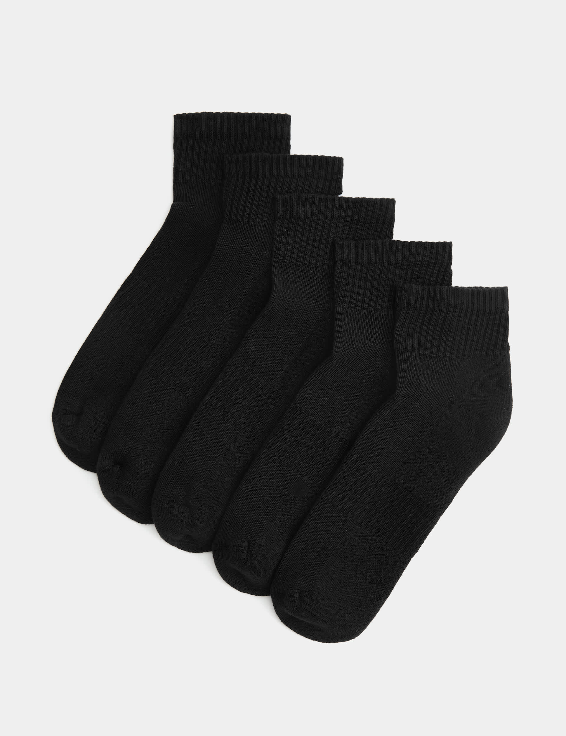 Cotton rich cushioned anklets 5-pack, imported from the UK
