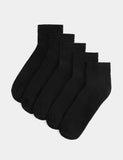 Cotton rich cushioned anklets 5-pack, imported from the UK