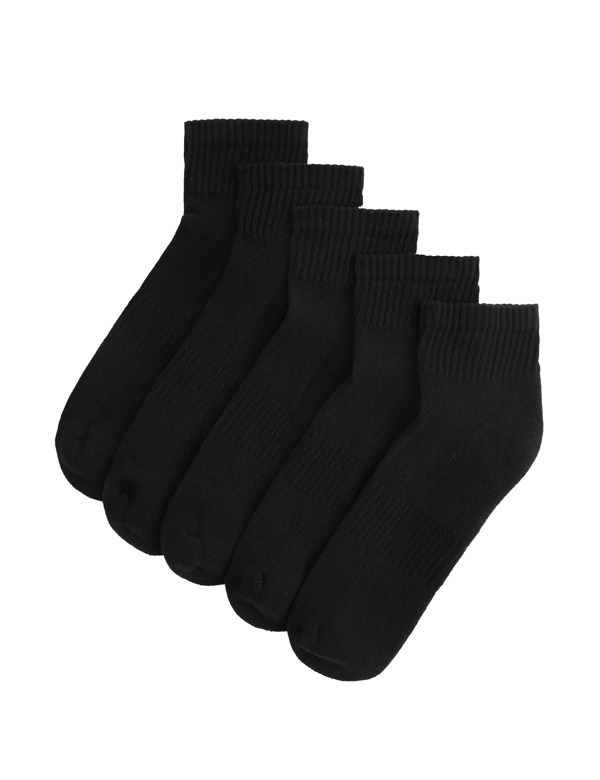 Cotton rich cushioned anklets 5-pack, imported from the UK