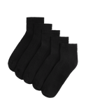 Cotton rich cushioned anklets 5-pack, imported from the UK