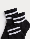 Goodmove cotton rich striped quarter socks 3 pack, imported from the UK