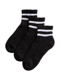 Goodmove cotton rich striped quarter socks 3 pack, imported from the UK