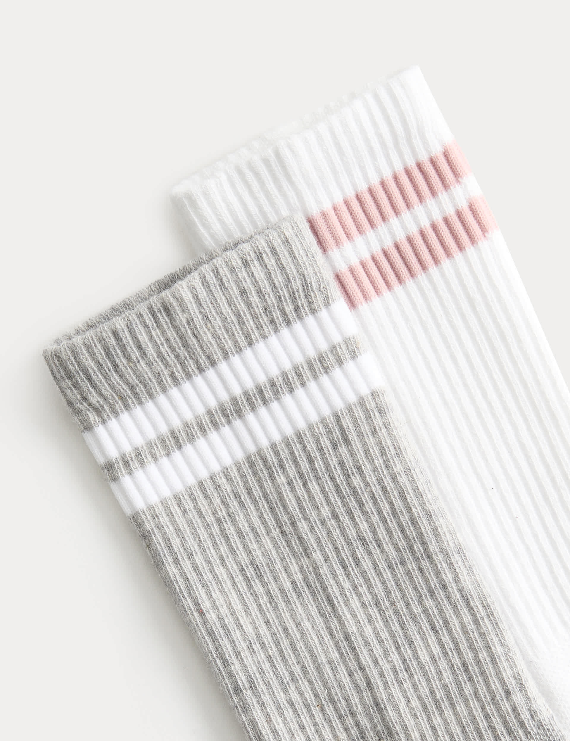 Goodmove cotton stripe yoga socks 2pk with gripper soles, UK version