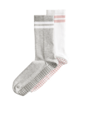 Goodmove cotton stripe yoga socks 2pk with gripper soles, UK version