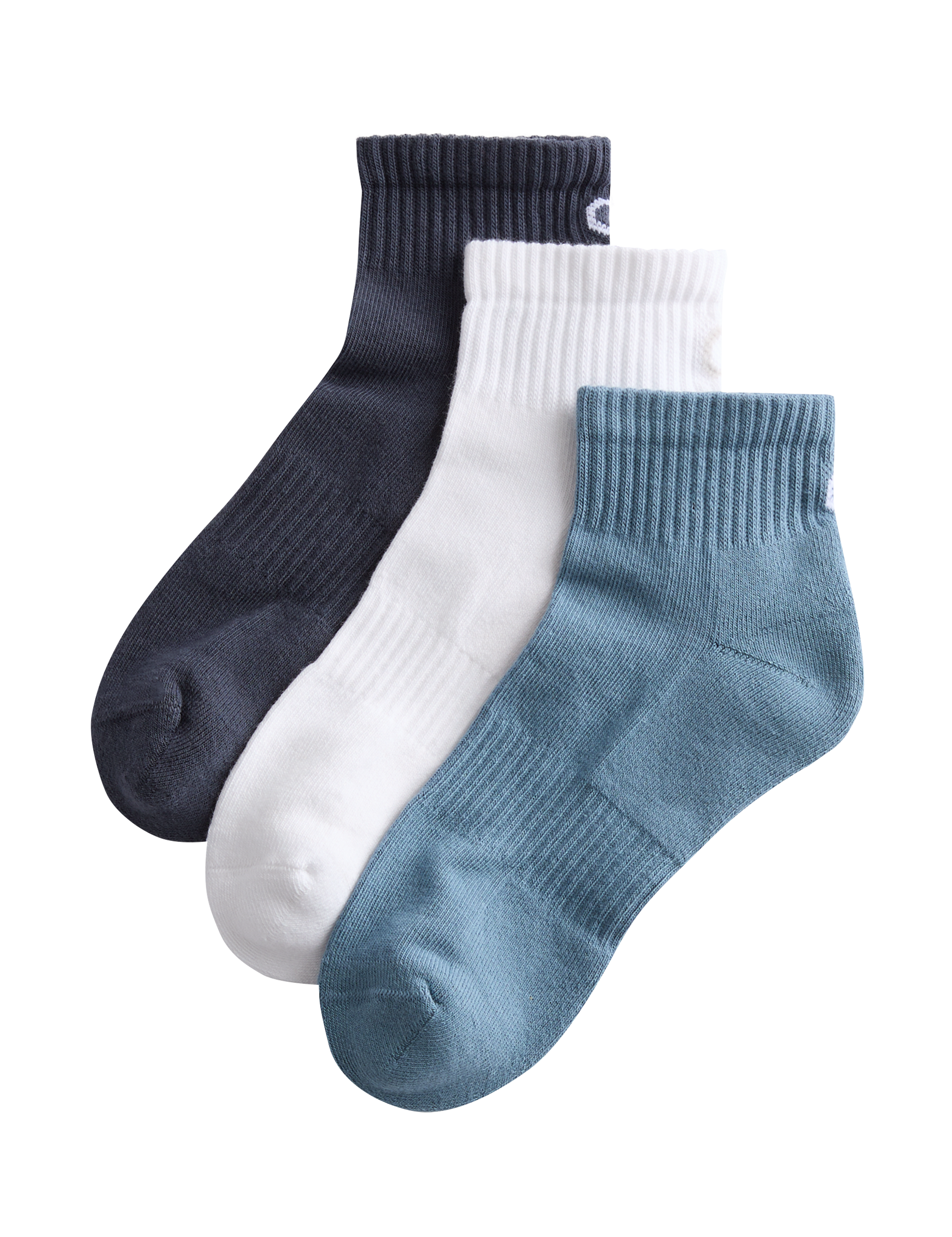 Goodmove 3 Pack Cotton Rich Quarter Socks