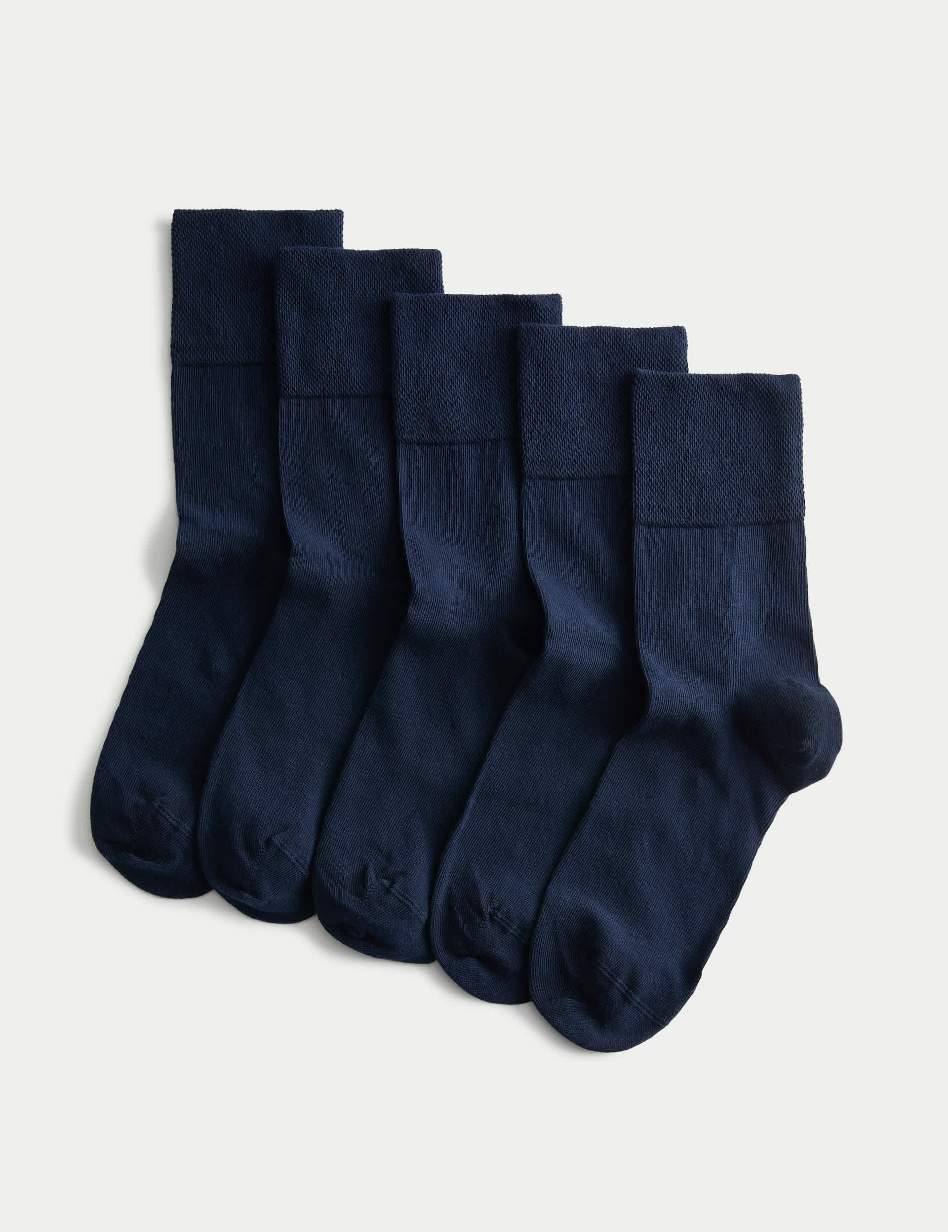 M&S 5pk Cotton Rich Soft Top Ankle High Socks