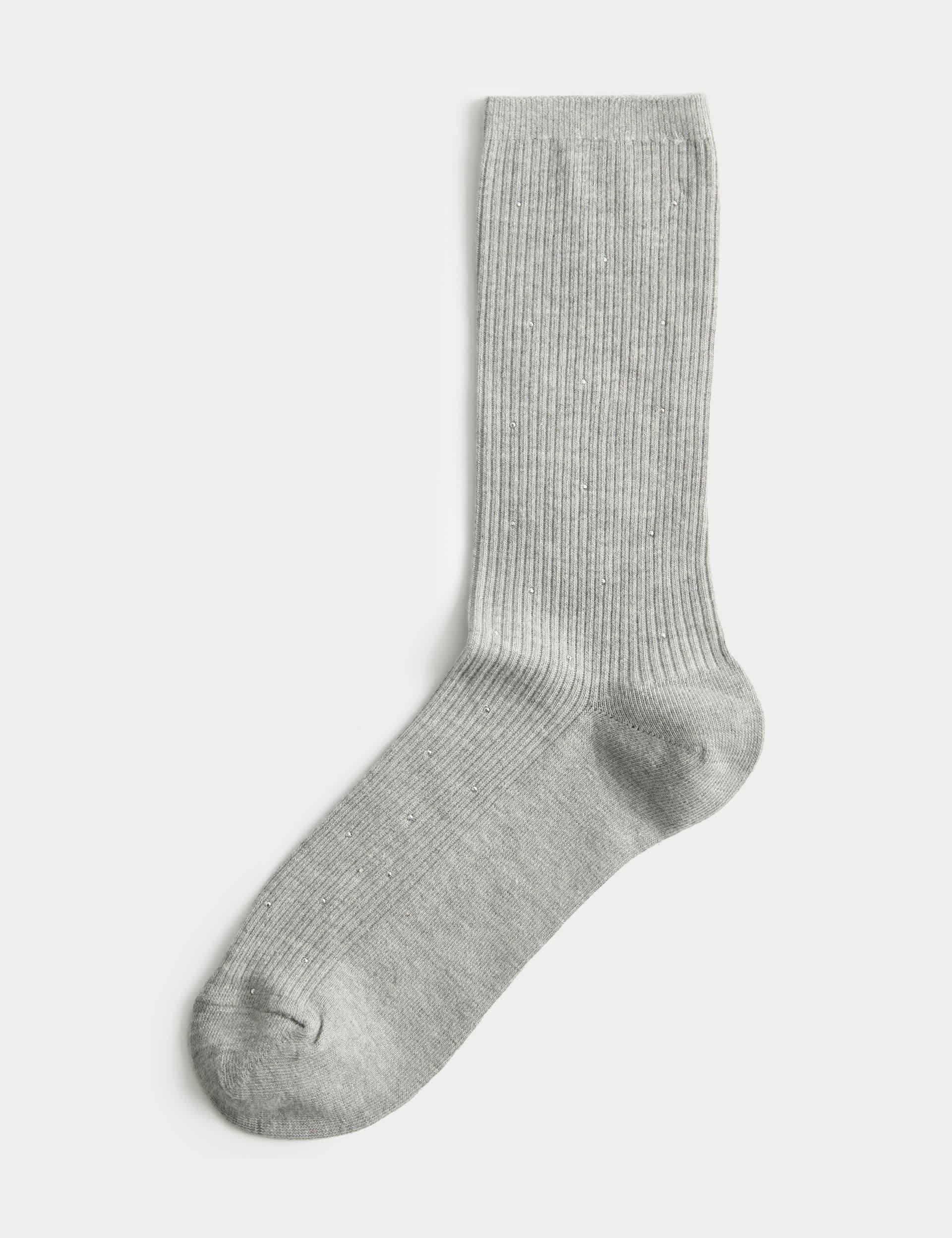 M&S cotton blend crew socks with diamantes (British brand)