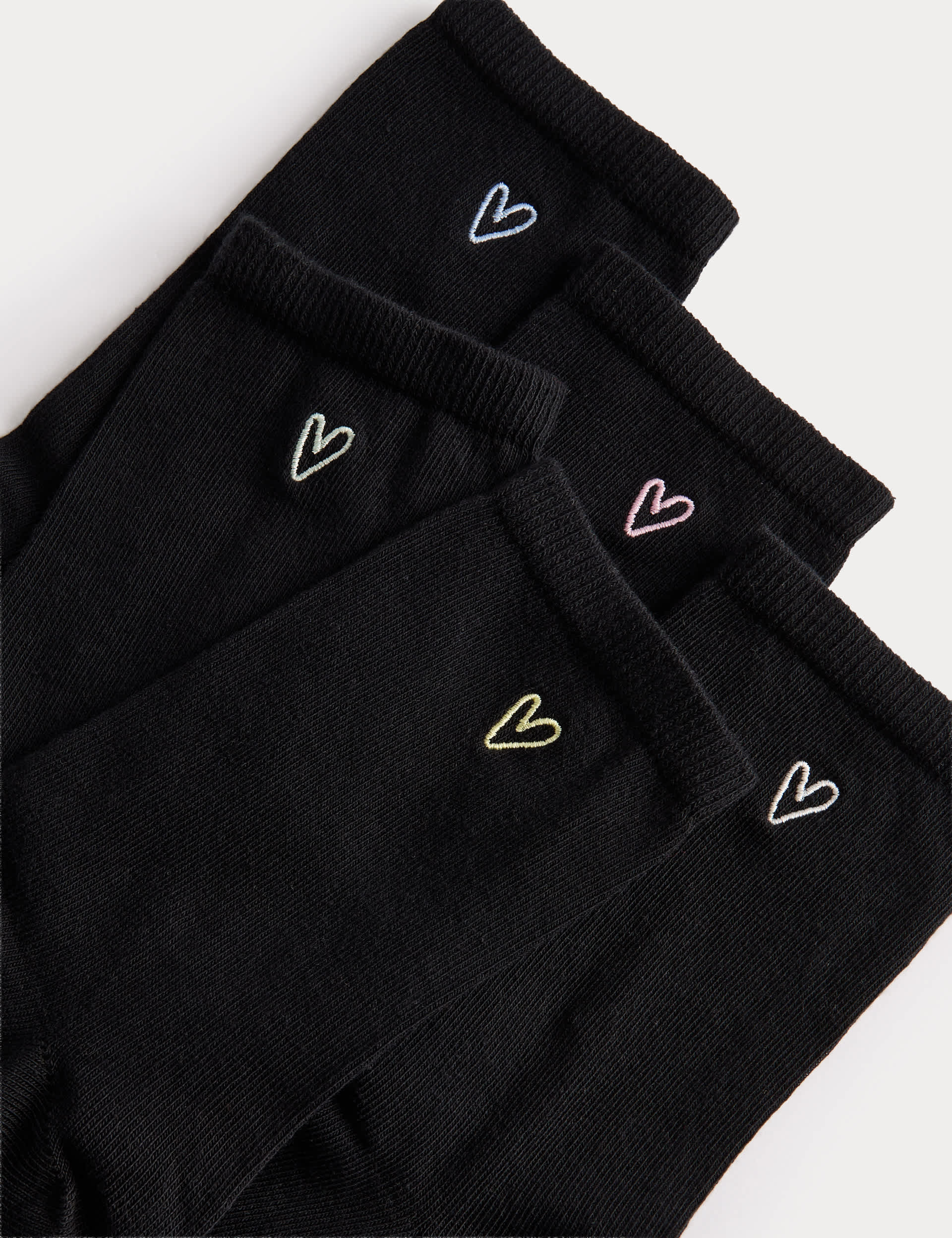 M&S embroidered crew socks cotton rich 5 pack (British brand)