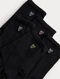 M&S embroidered crew socks cotton rich 5 pack (British brand)
