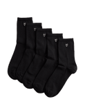 M&S embroidered crew socks cotton rich 5 pack (British brand)