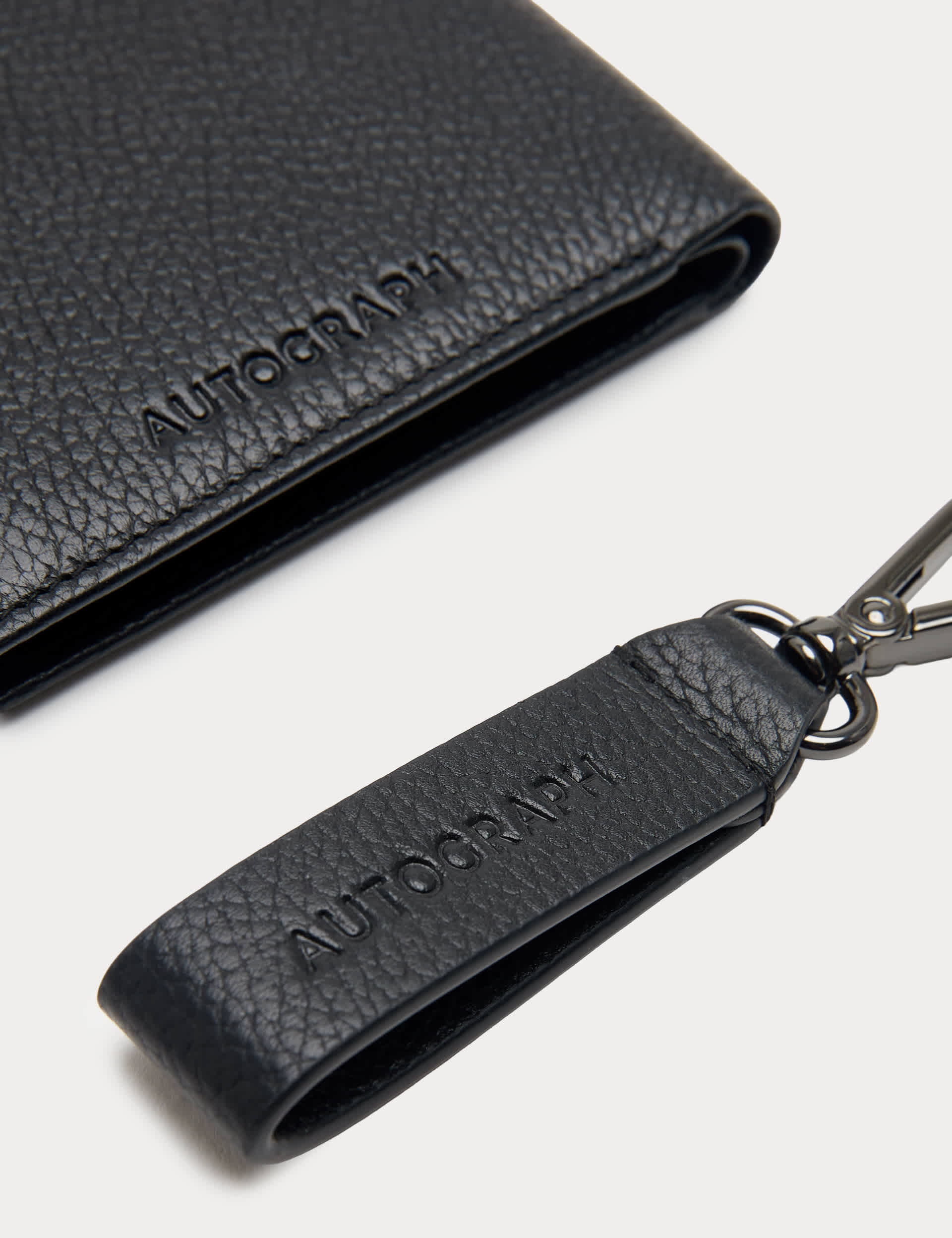 Autograph leather wallet and keyring gift set (British brand)