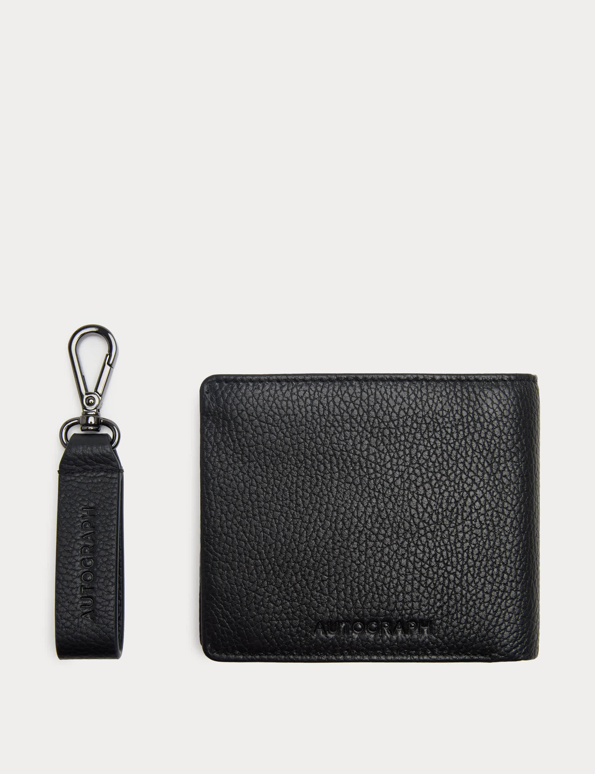 Autograph leather wallet and keyring gift set (British brand)