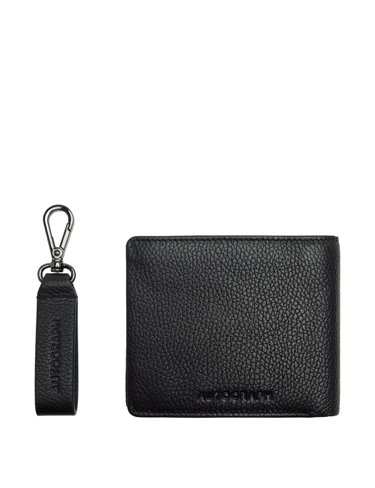 Autograph leather wallet and keyring gift set (British brand)