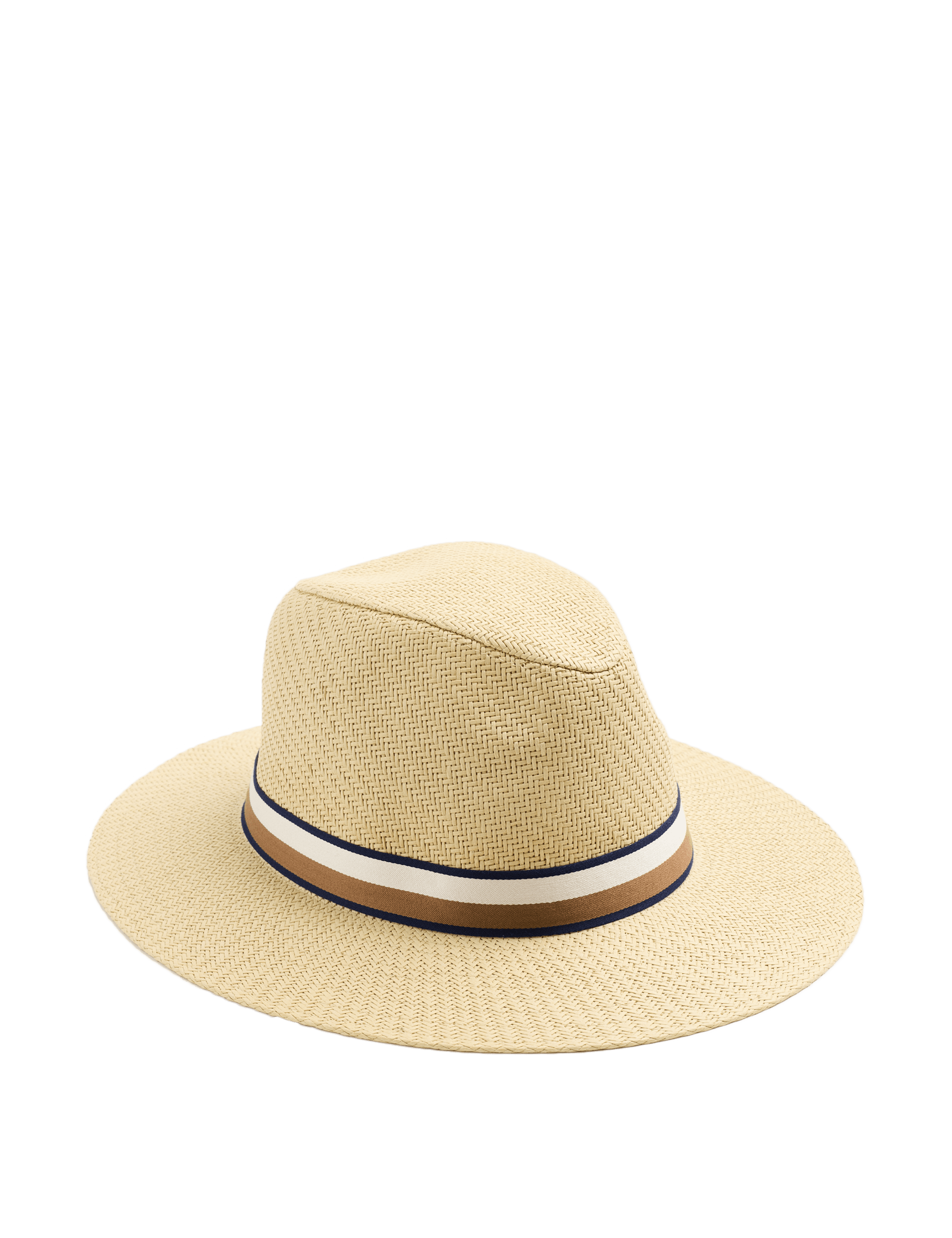 M&S striped band fedora hat (British brand)