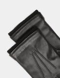M&S leather cuffed gloves with lining and ribbed cuffs (British brand)