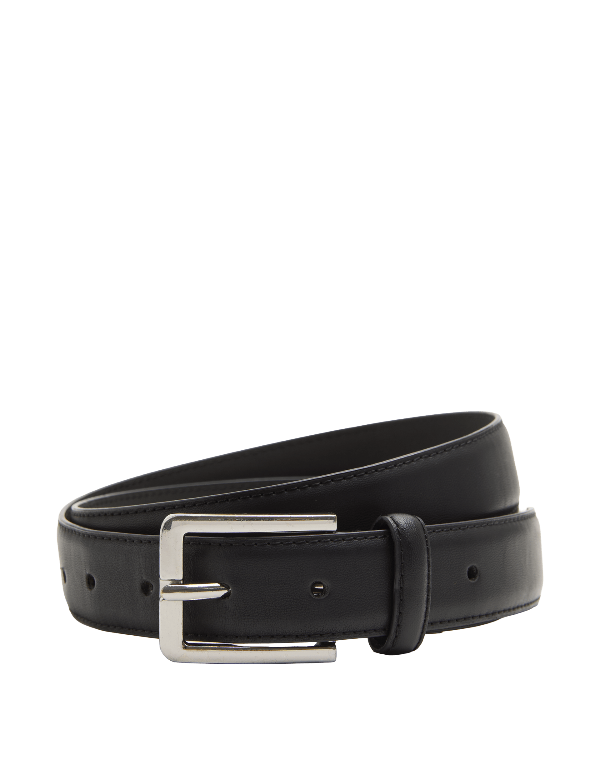 M&S smart belt polyurethane stitch detailing metal buckle - British product