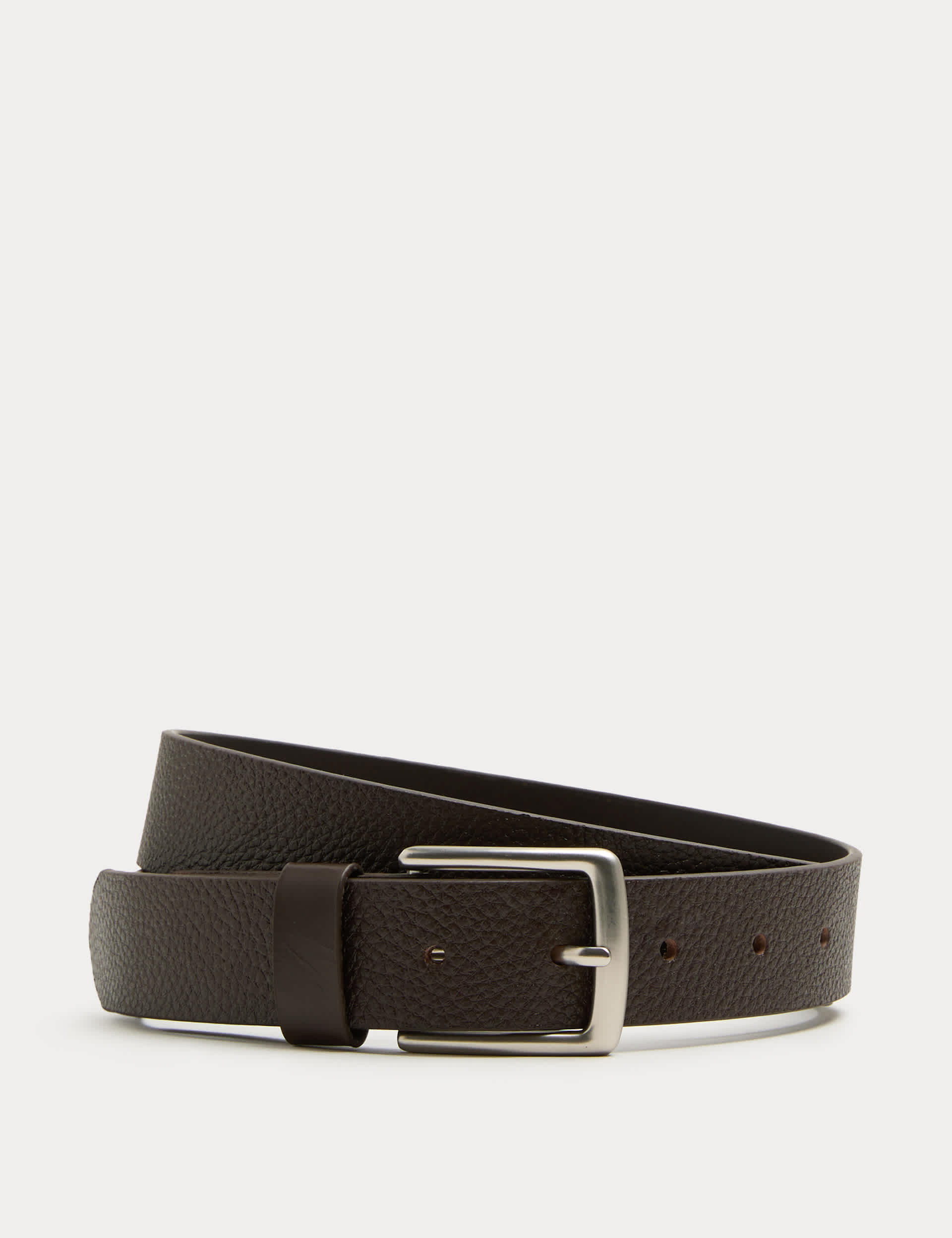 M&S leather textured belt with metal buckle, imported from the UK