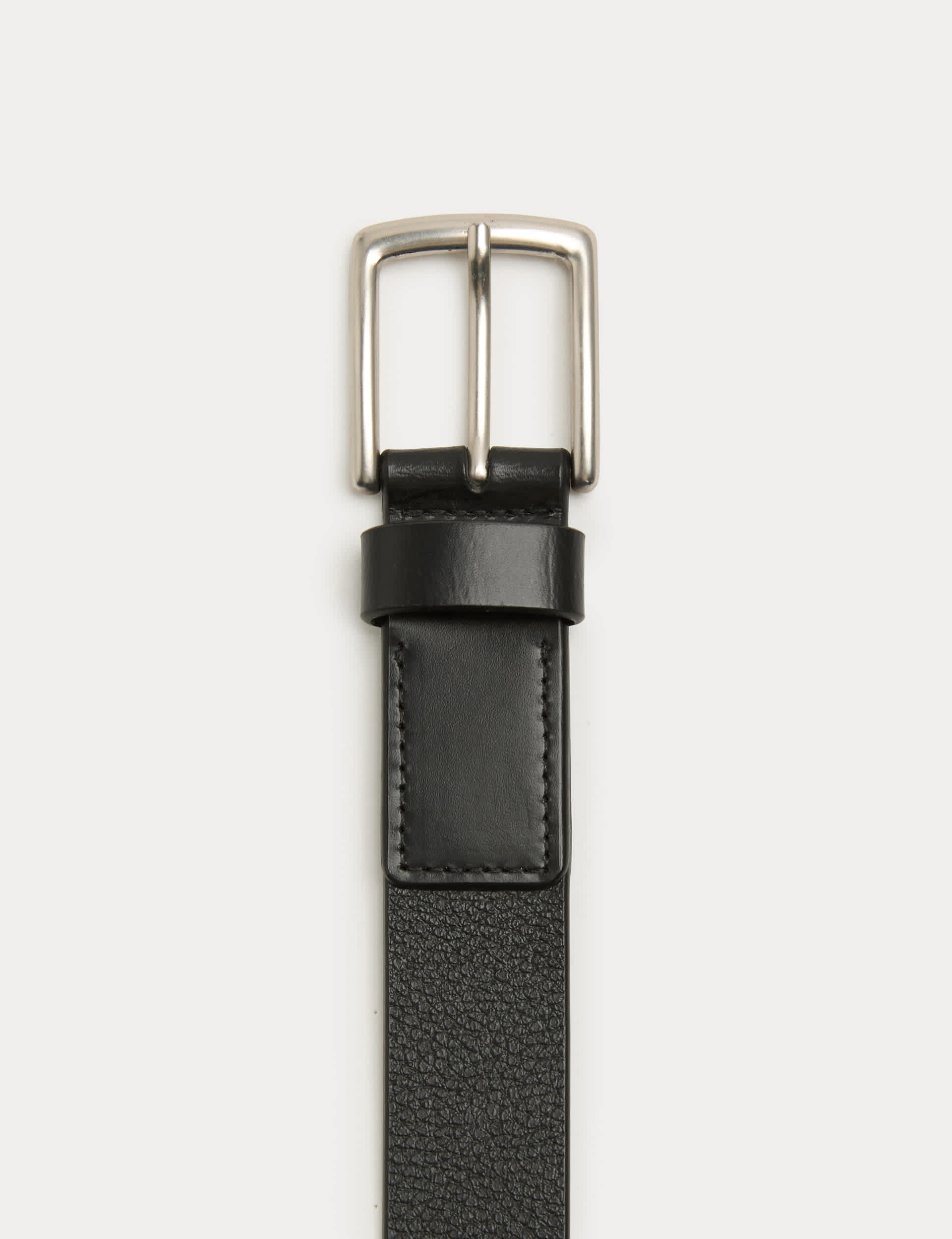 M&S leather textured belt with metal buckle, imported from the UK