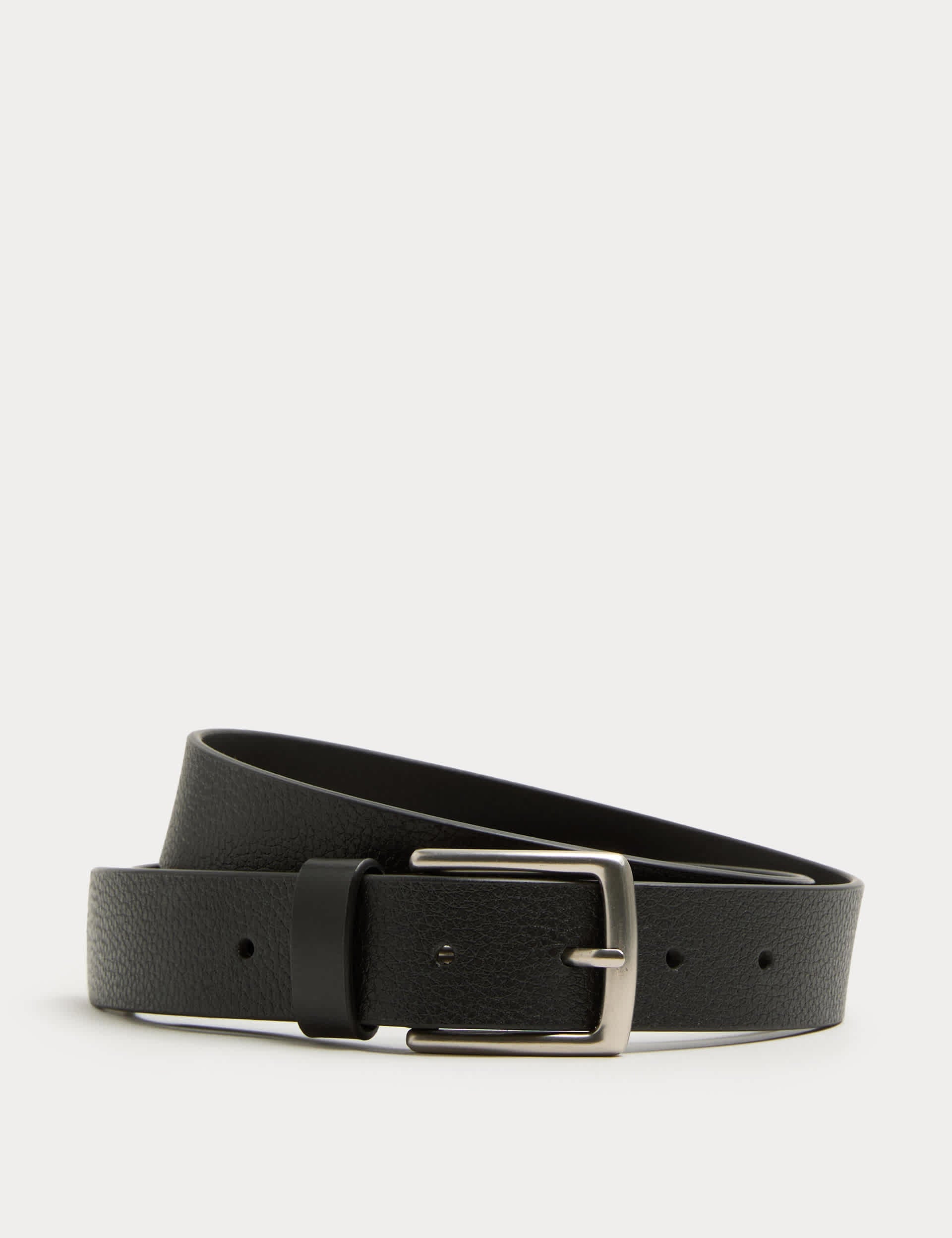 M&S leather textured belt with metal buckle, imported from the UK