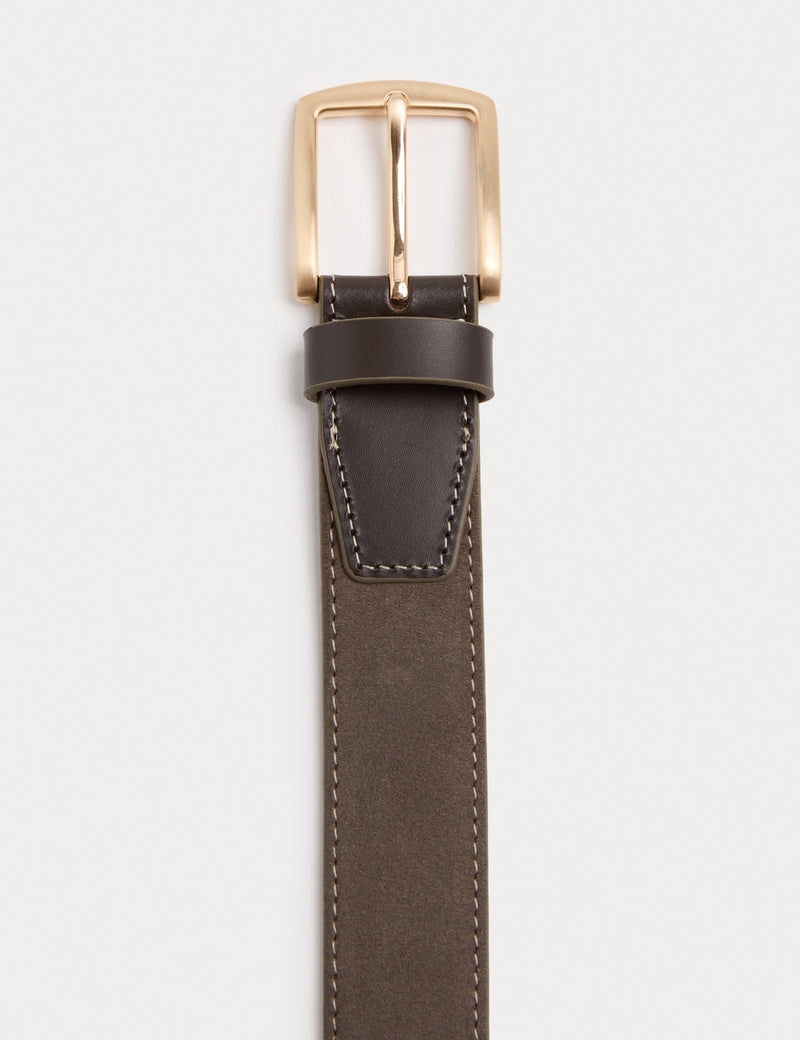 Autograph contrast suede belt pin buckle (British brand)