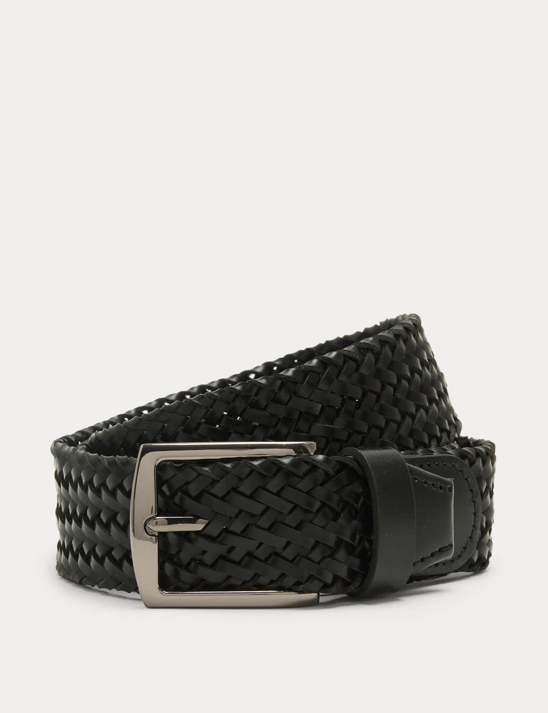 M&S stretch leather plaited belt (British brand)