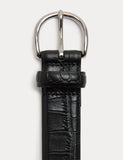 M&S croc texture leather belt with metal buckle (British brand)