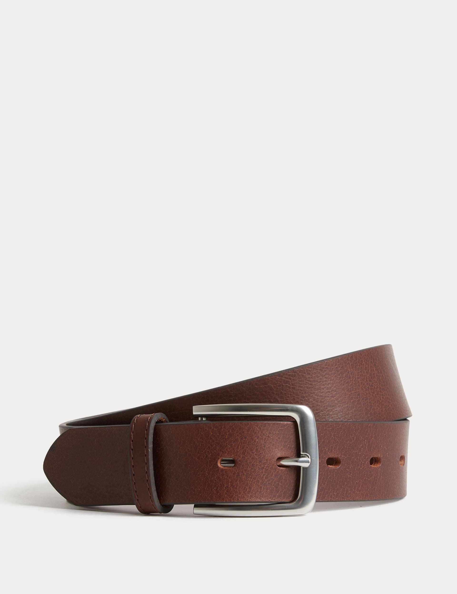 M&S leather casual belt with metal buckle, UK version