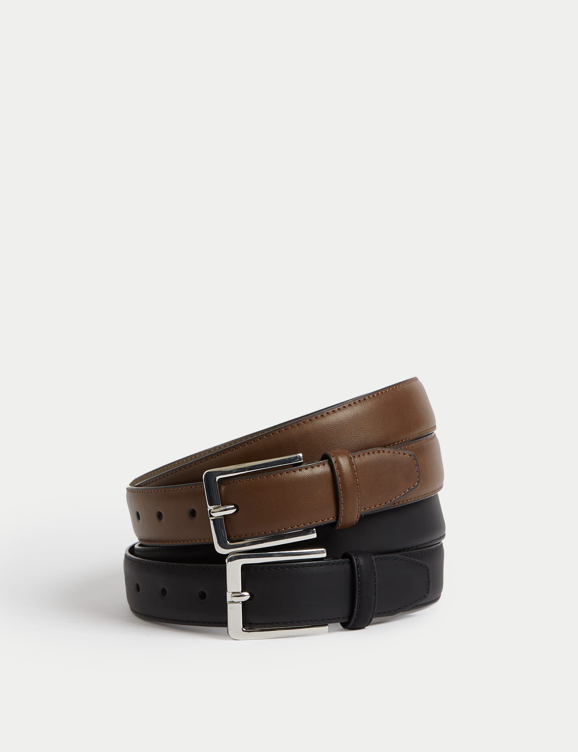 M&S smart belts 2 pack gold silver buckles - British product