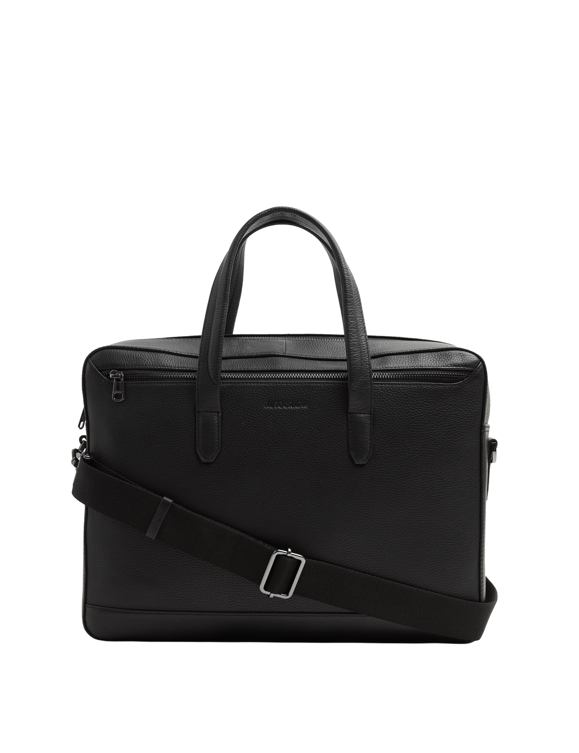 Autograph leather pebble grain laptop bag 38cm, imported from the UK