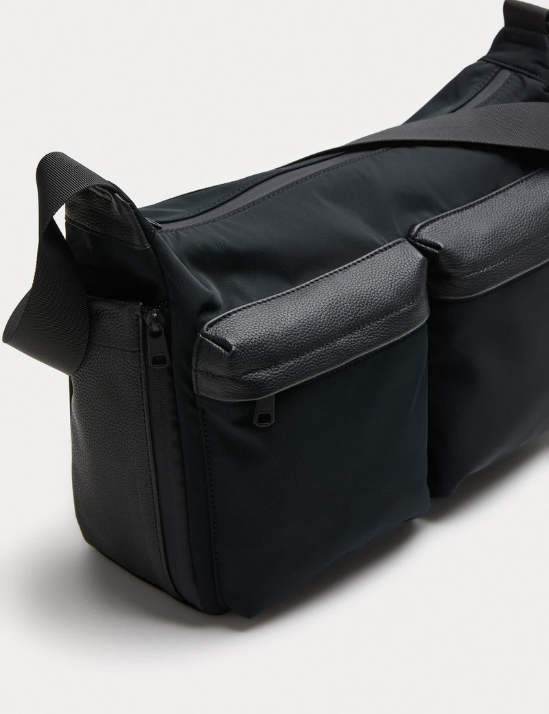 M&S Autograph adjustable messenger bag faux leather - British product