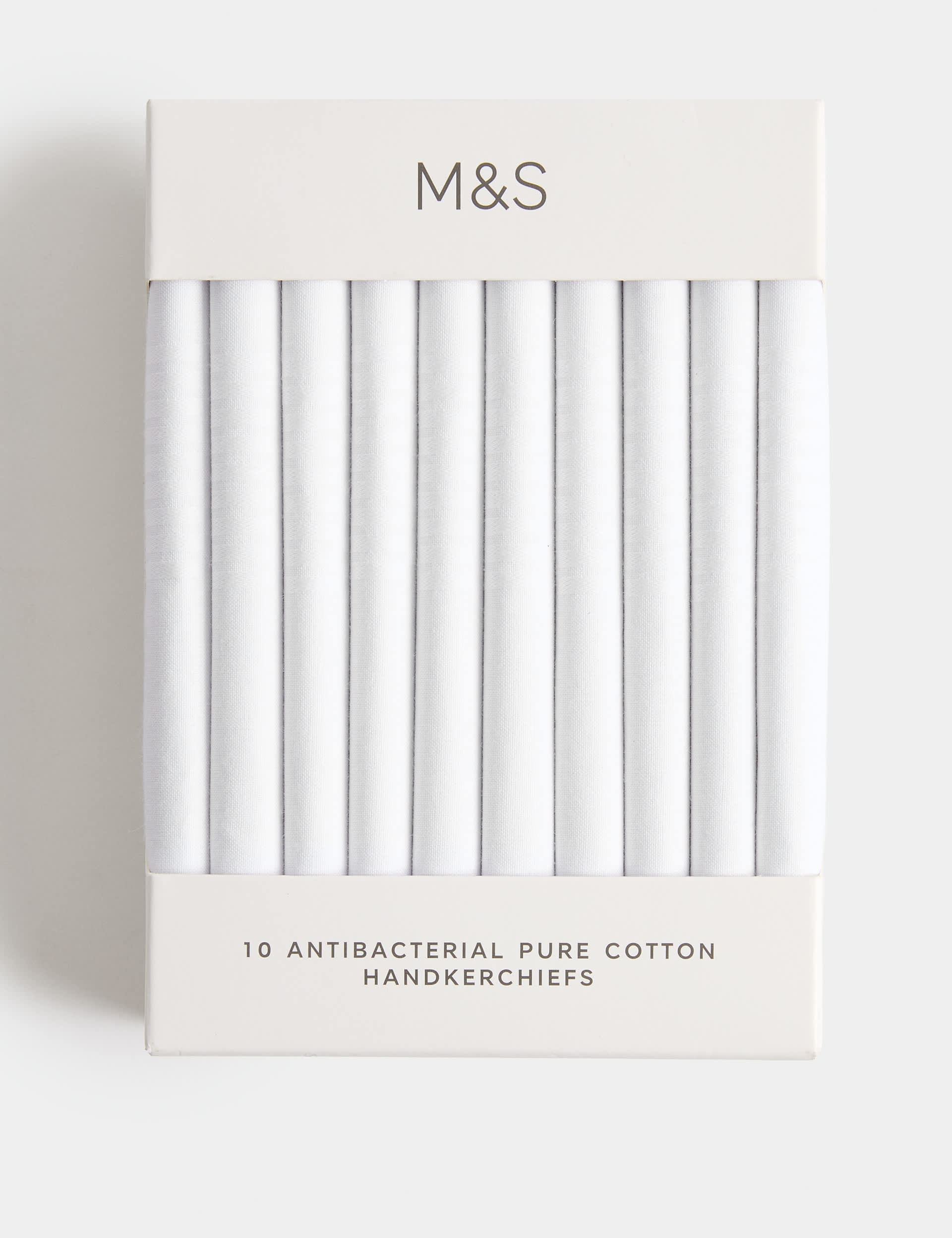 M&S antibacterial pure cotton handkerchiefs 10 pack, imported from the UK