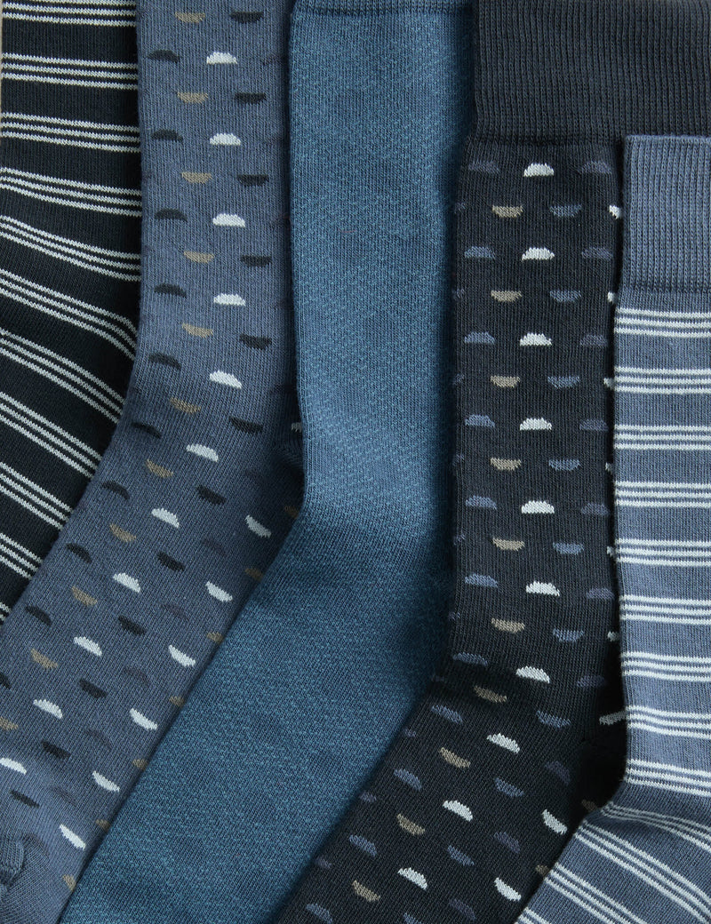 M&S cotton rich geometric socks 5 pack (British brand)