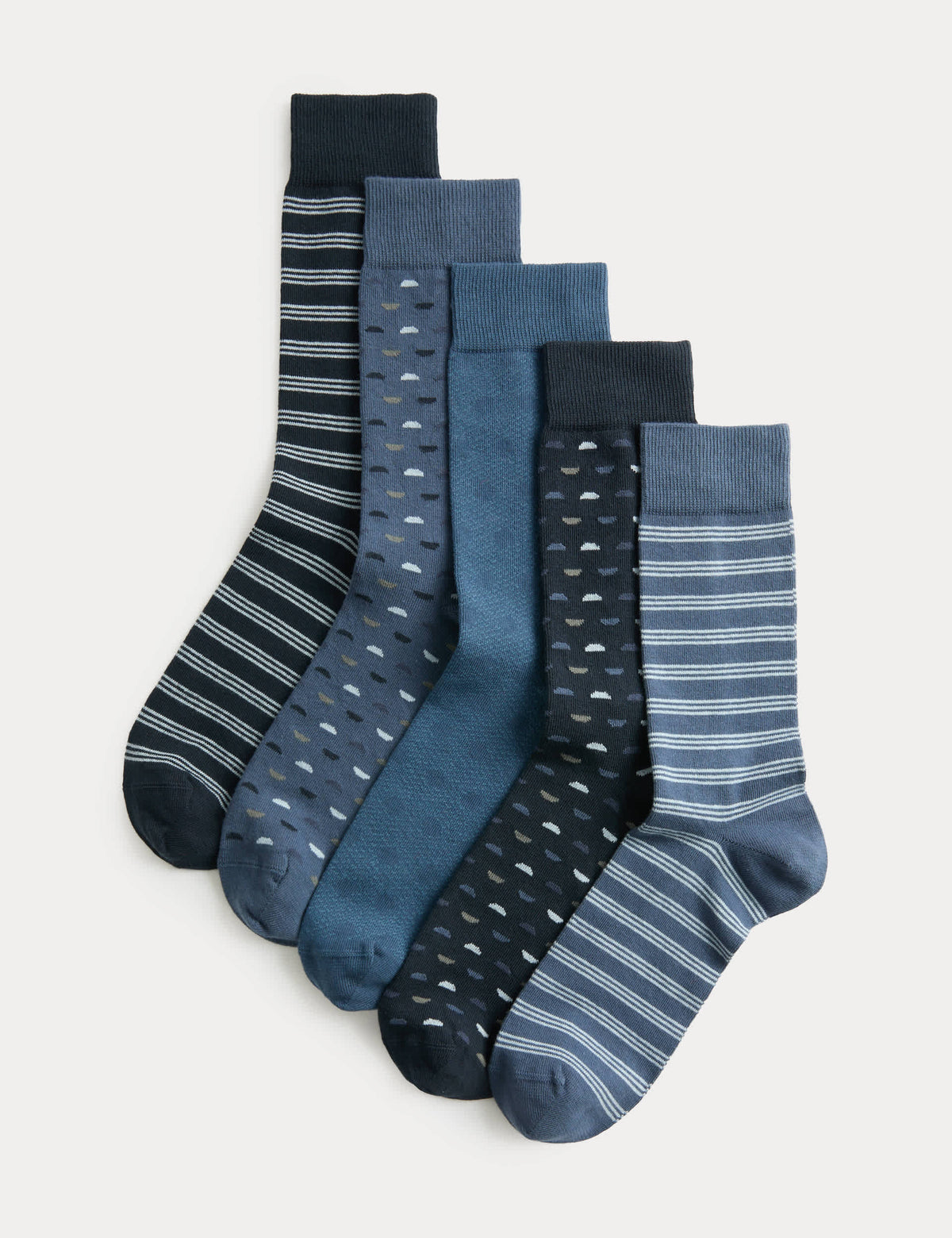 M&S cotton rich geometric socks 5 pack (British brand)
