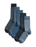 M&S cotton rich geometric socks 5 pack (British brand)