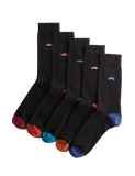 M&S cotton rich socks 5 pack vintage car (British brand)