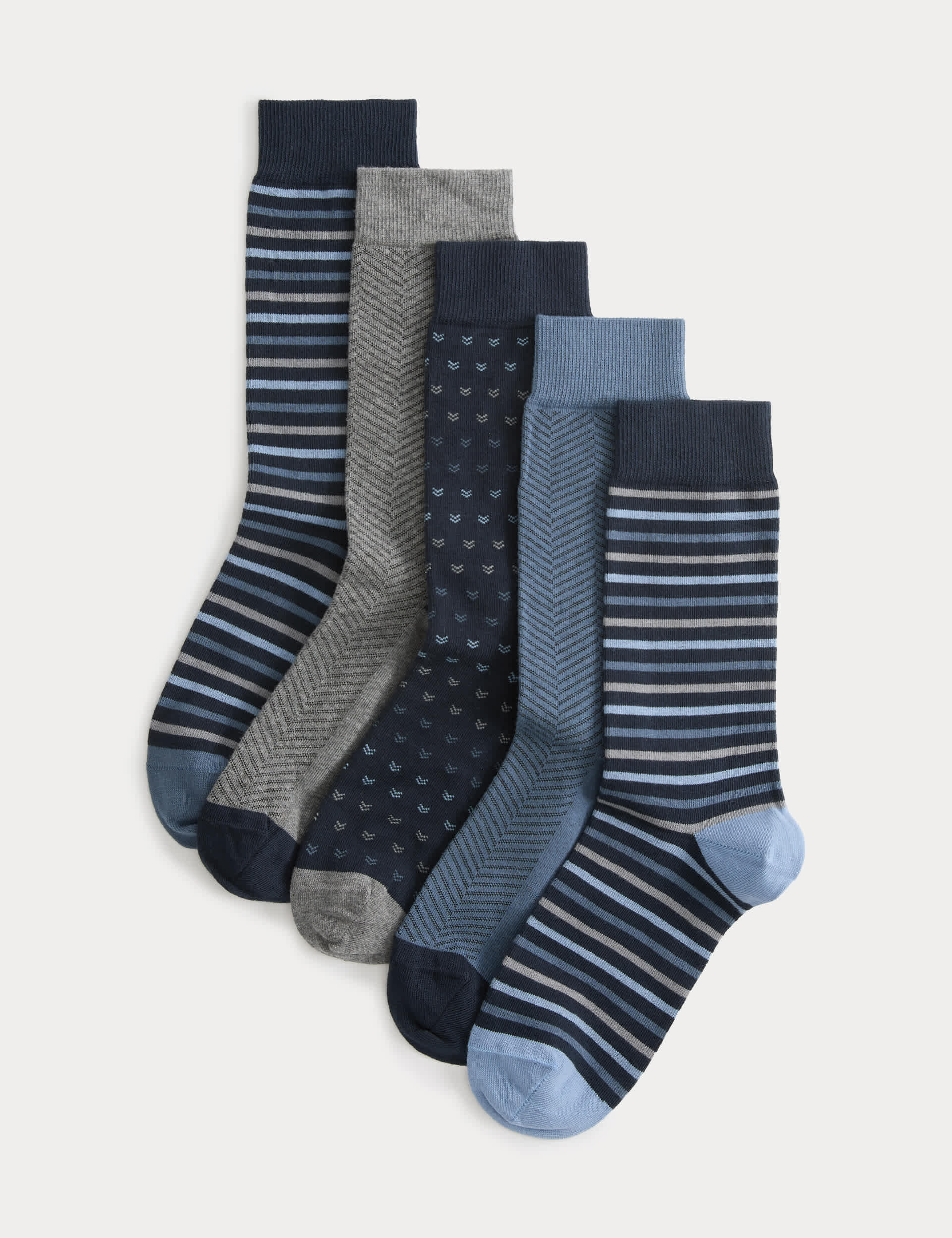 M&S Cool Fresh geometric cotton rich socks 5 pack (British brand)