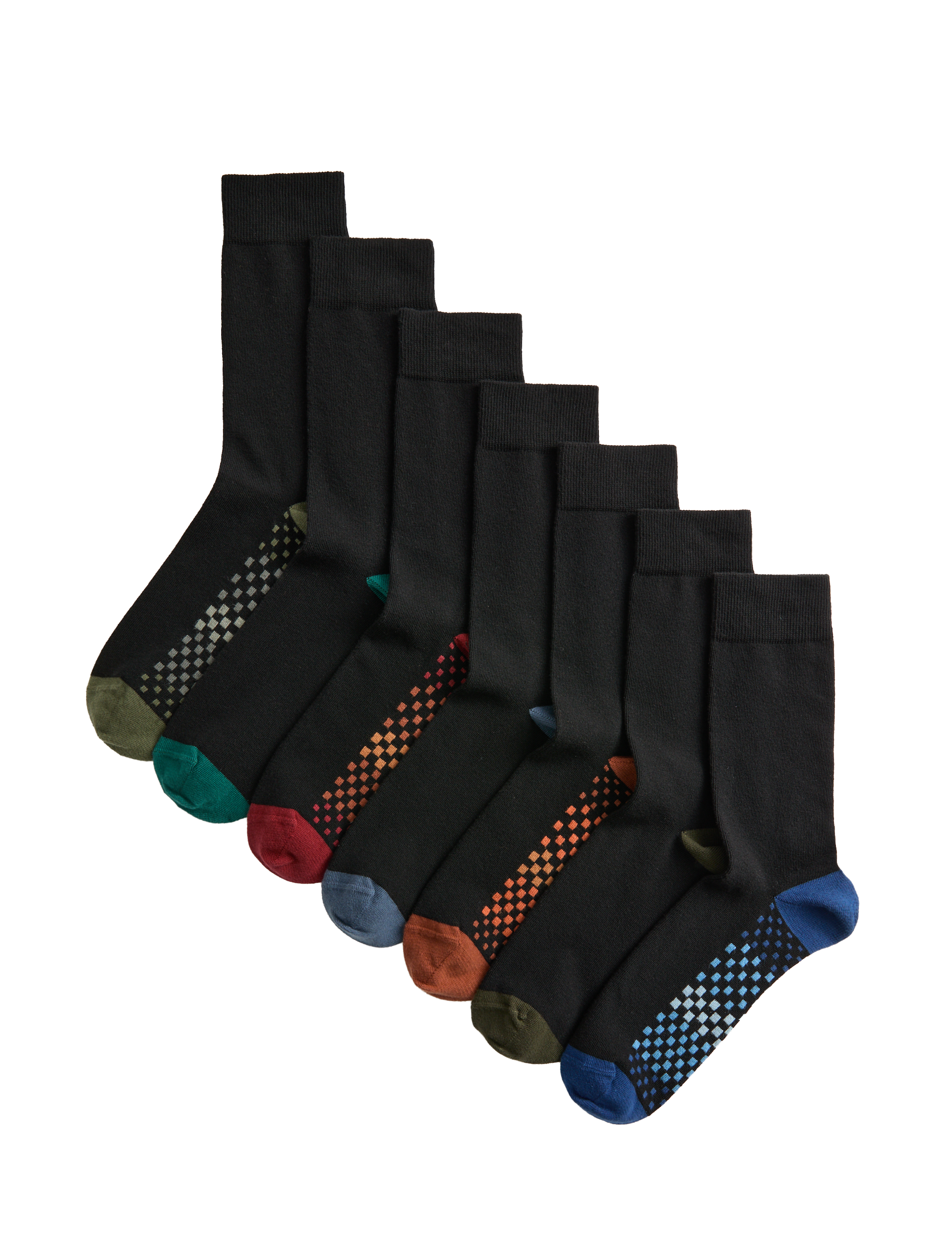 M&S cotton rich socks Cool & Fresh Geo 7-pack - British product
