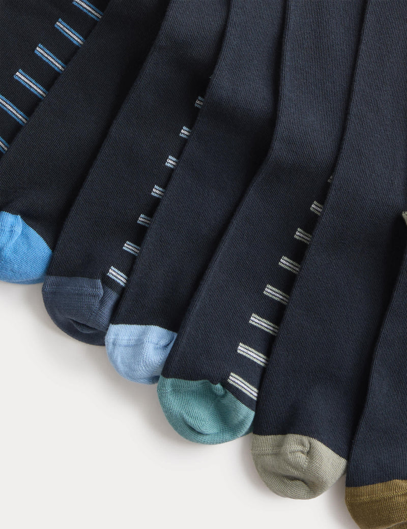 M&S Cool & Fresh striped cotton socks 7 pack, UK version