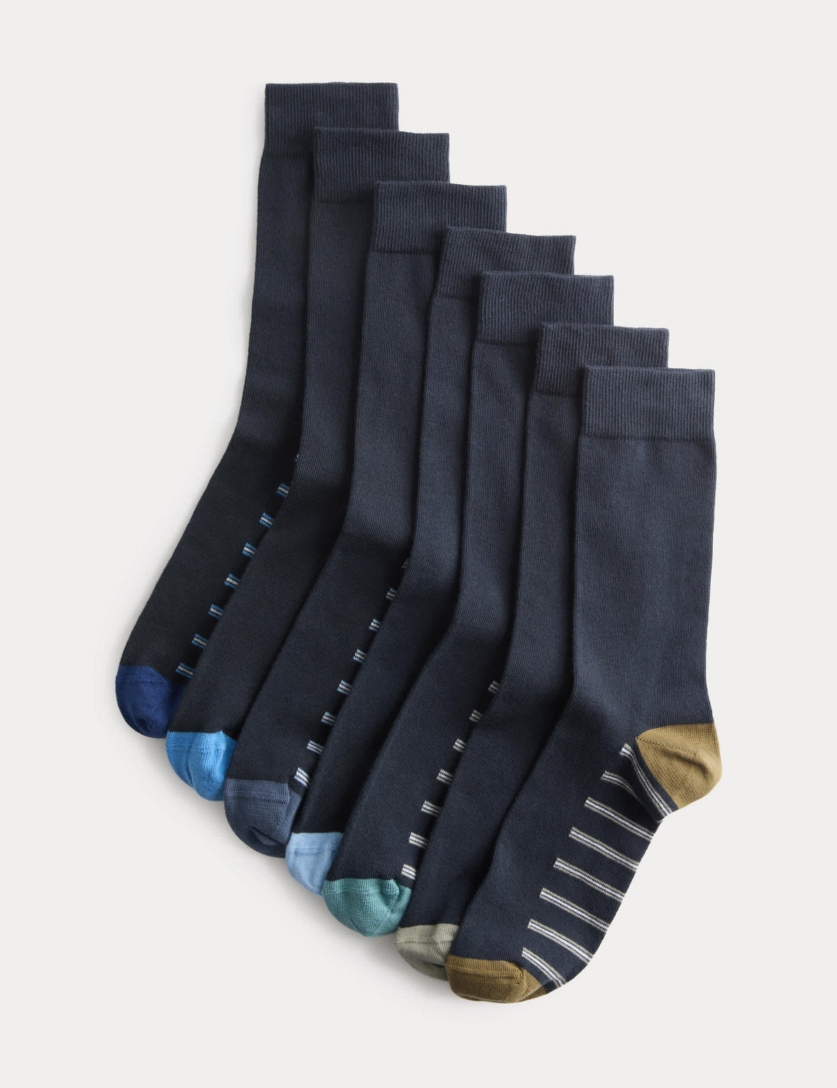 M&S Cool & Fresh striped cotton socks 7 pack, UK version