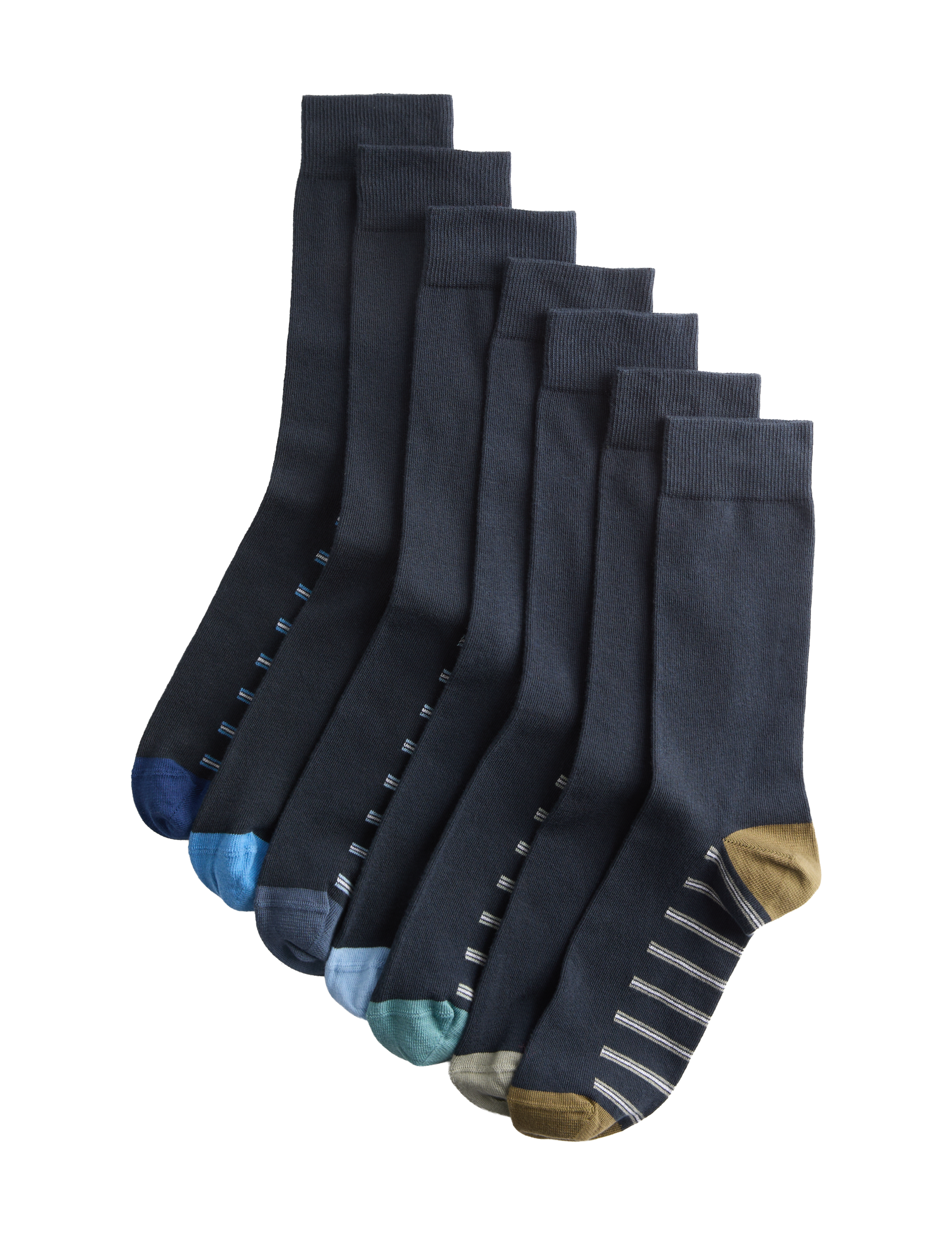 M&S Cool & Fresh striped cotton socks 7 pack, UK version