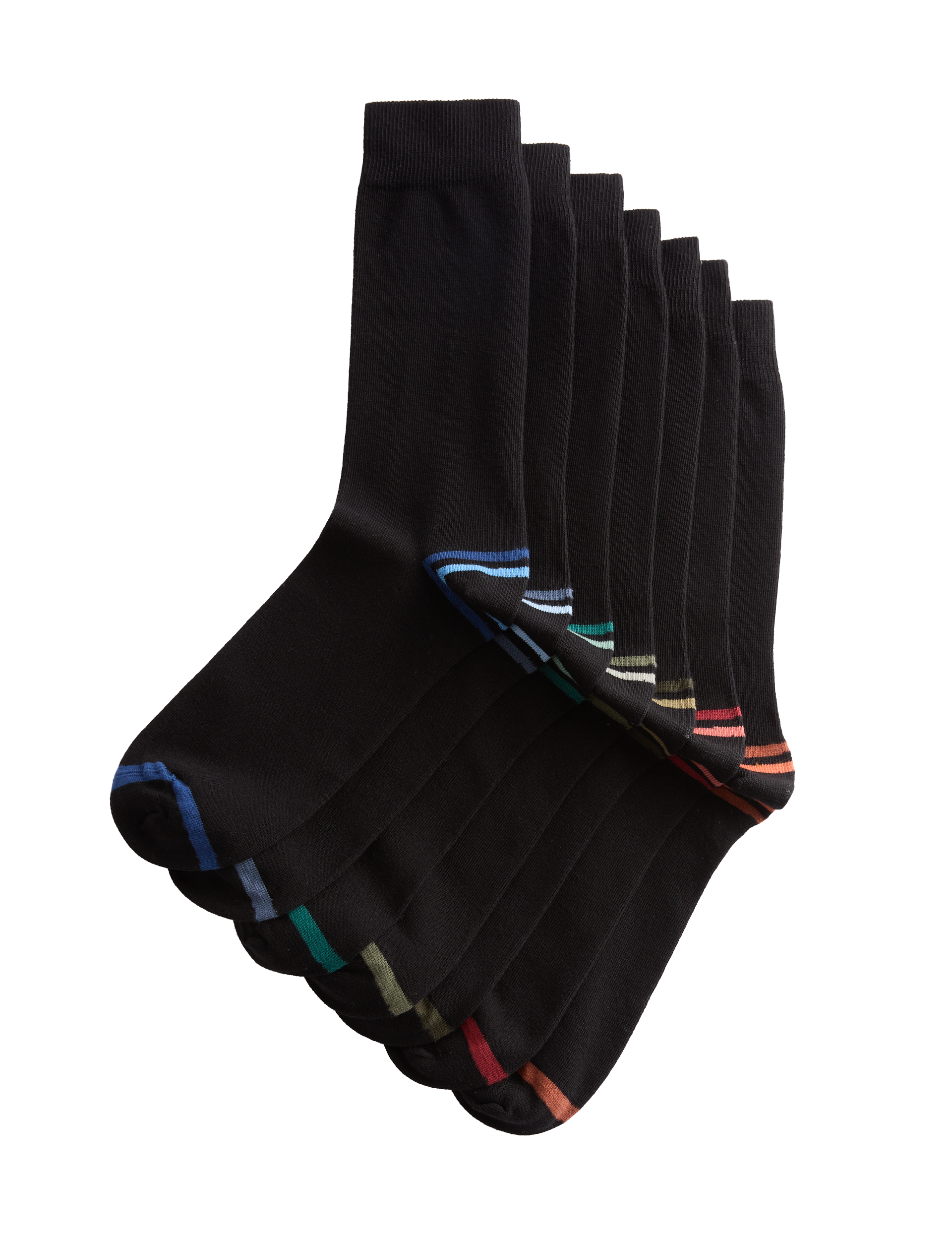 M&S Cool & Fresh striped cotton rich socks 7 pack, UK version
