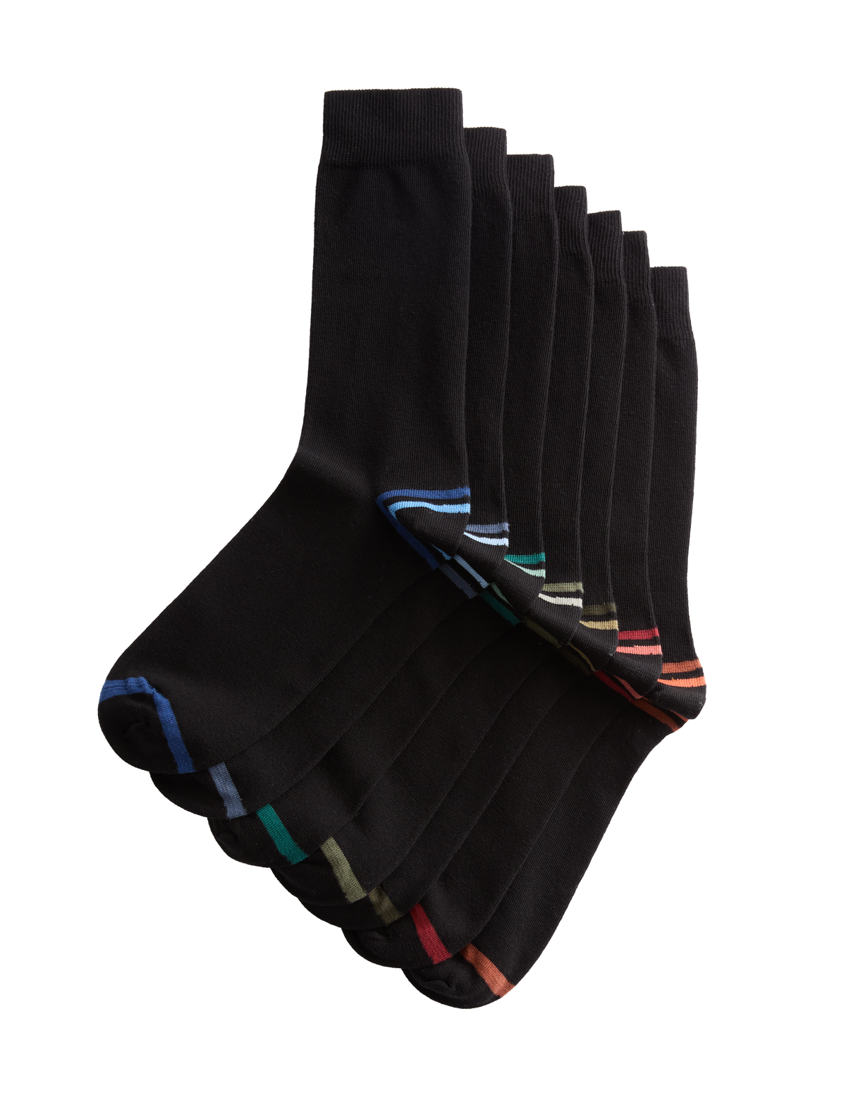 M&S Cool & Fresh striped cotton rich socks 7 pack, UK version