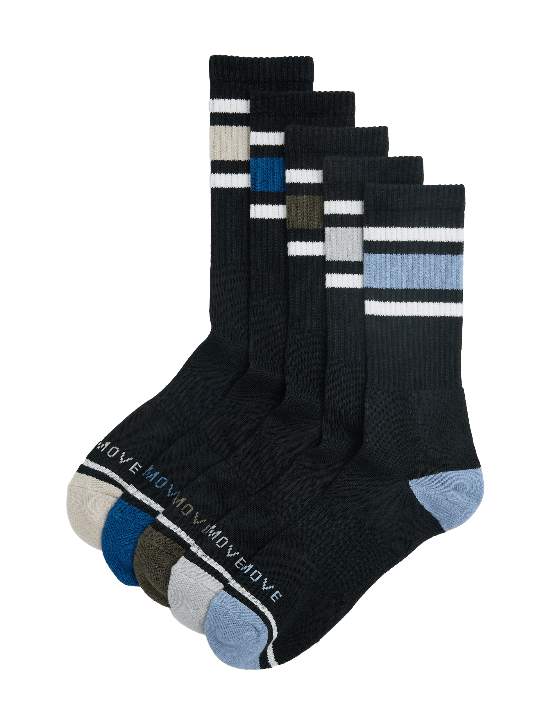 Goodmove Cool & Fresh cotton-rich cushioned sports socks 5 pack (British brand)