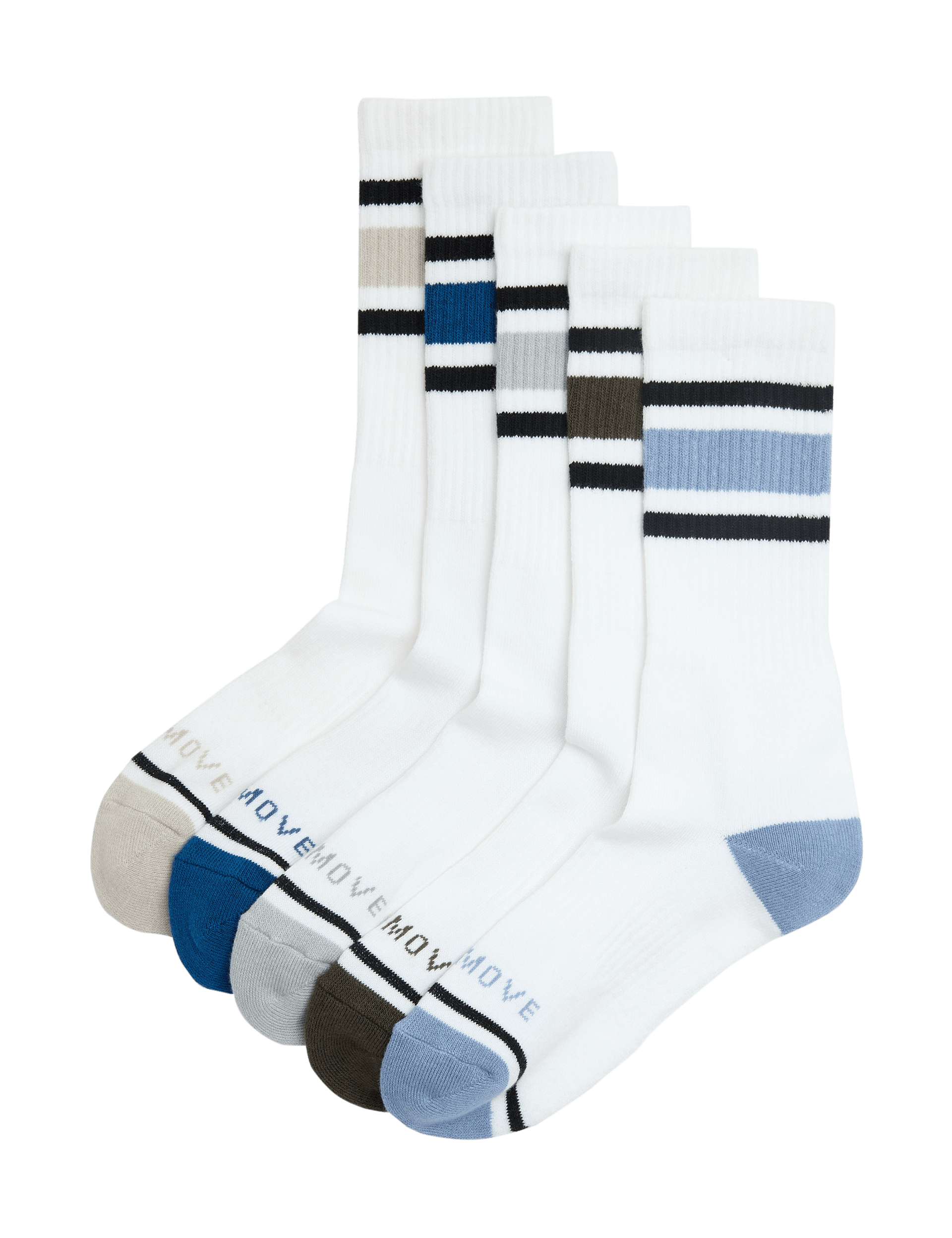 Goodmove 5 Pack Cool & Fresh™ Cotton Rich Cushioned Sports Socks
