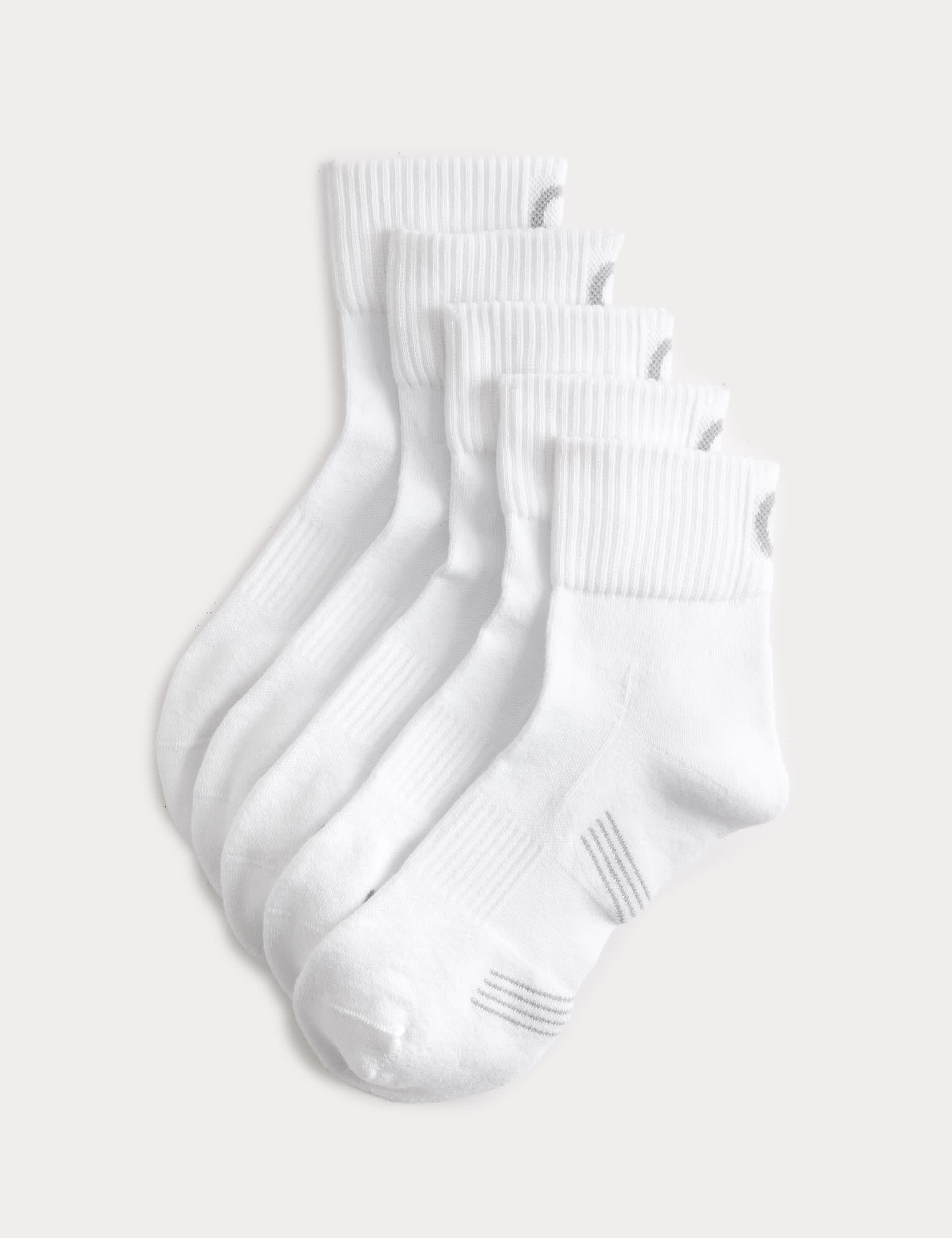 M&S Freshfeet cushioned quarter liner socks 5 pack (British brand)
