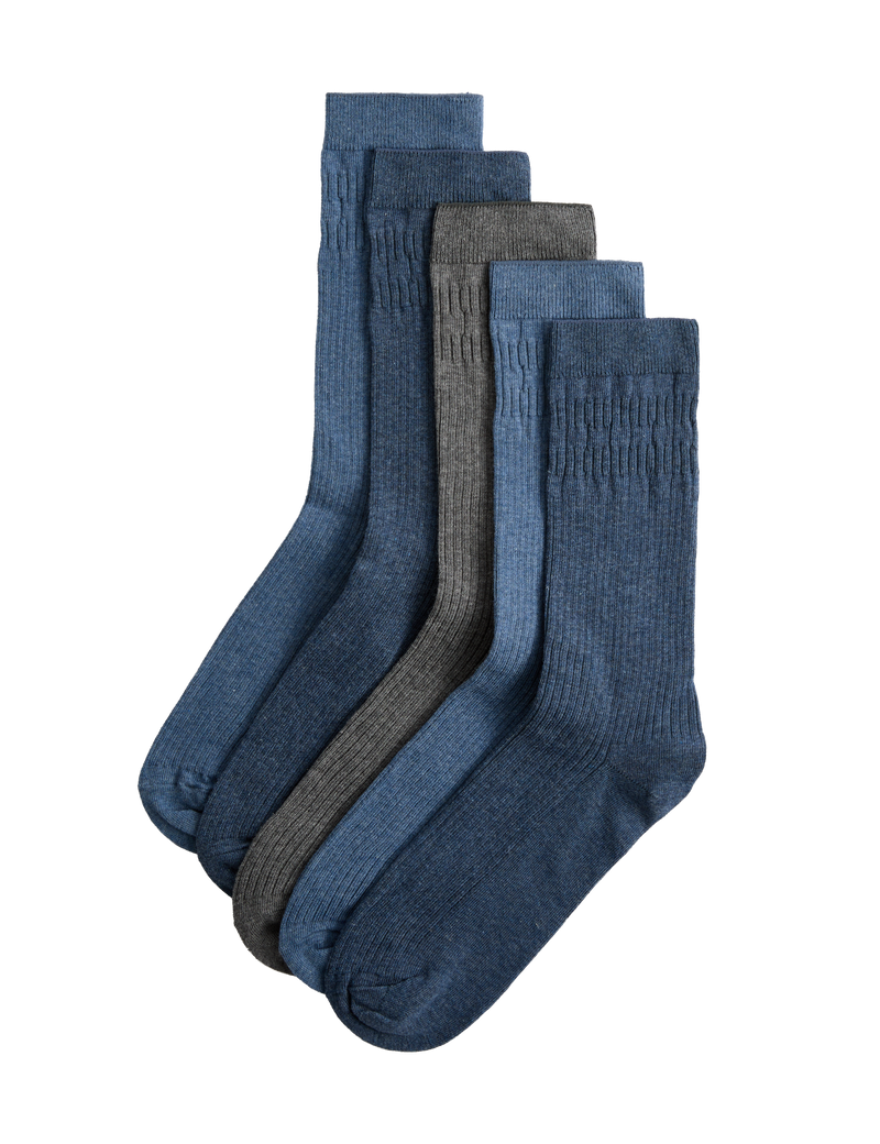 M&S 5 Pack Cotton Rich Gentle Grip Socks